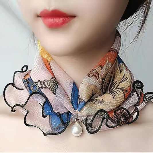 Pearl Mesh Pullover Small Scarf