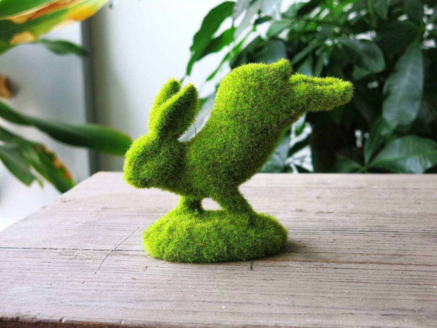 Moss Animal Statue Green Fuzzy Flocked