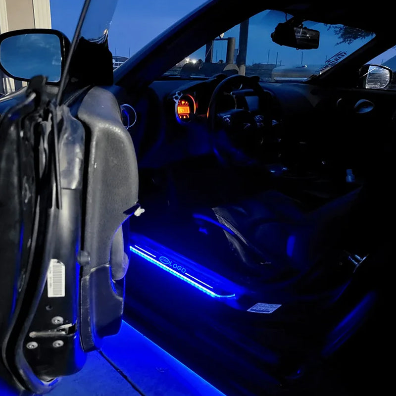 Customized illuminated car door sill strips