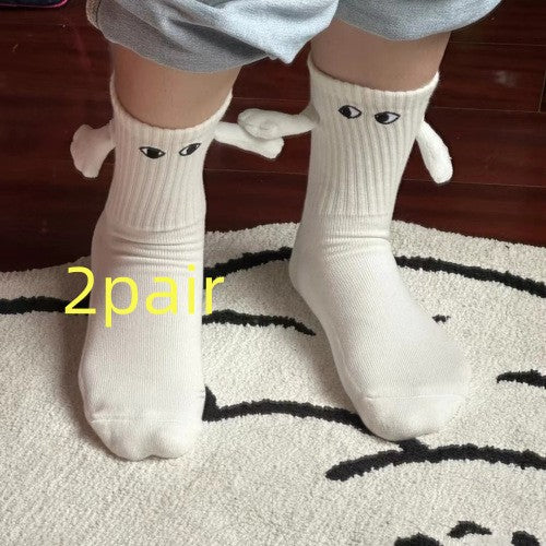 Magnetic Suction Hand Couple Socks Cartoon Cute Breathable Comfortable Socks Women Holding Hands Socks