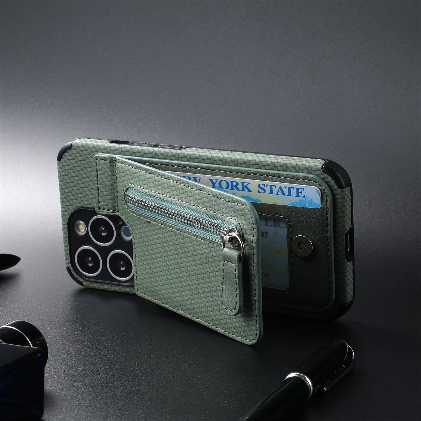 🔥Hot Sale🔥 Magnetic Zipper Wallet Cover With Credit Card Holder