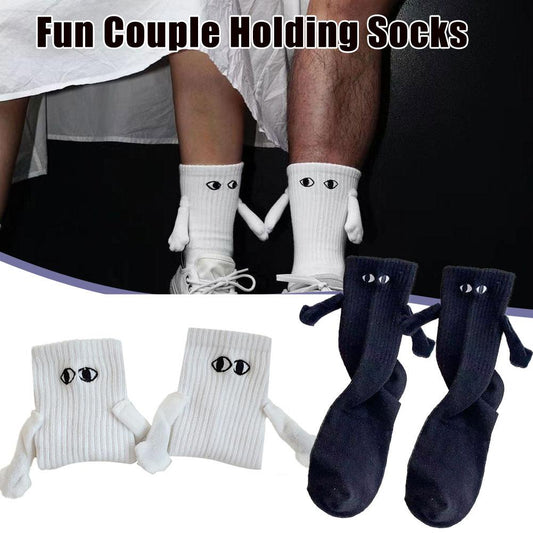Magnetic Suction Hand Couple Socks Cartoon Cute Breathable Comfortable Socks Women Holding Hands Socks