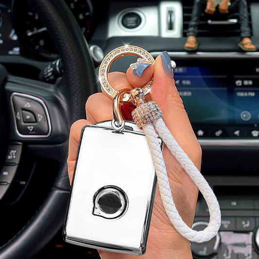Volvo Car Key Case Rhinestones Keychain