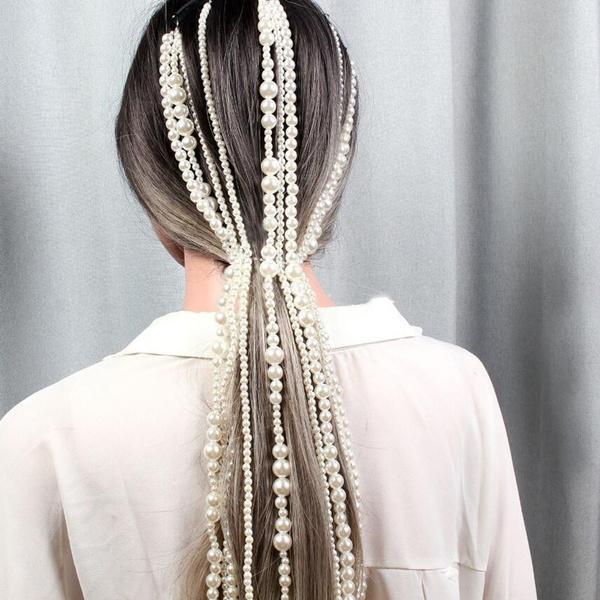 Tassel Hair Clip Decoration Pearl Hair Chain