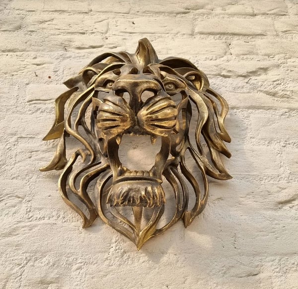 🦁Rare Find - Large Lion Head Wall Mounted Art Sculpture🎁
