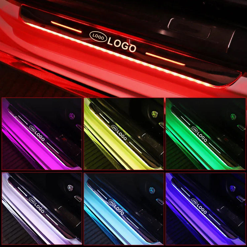 Customized illuminated car door sill strips
