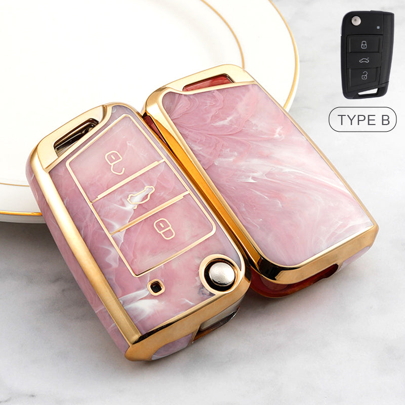 For Volkswagen-Car Rhinestone Keychain Key Case