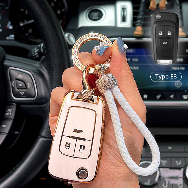 Chevrolet Car Key Case Rhinestones Keychain