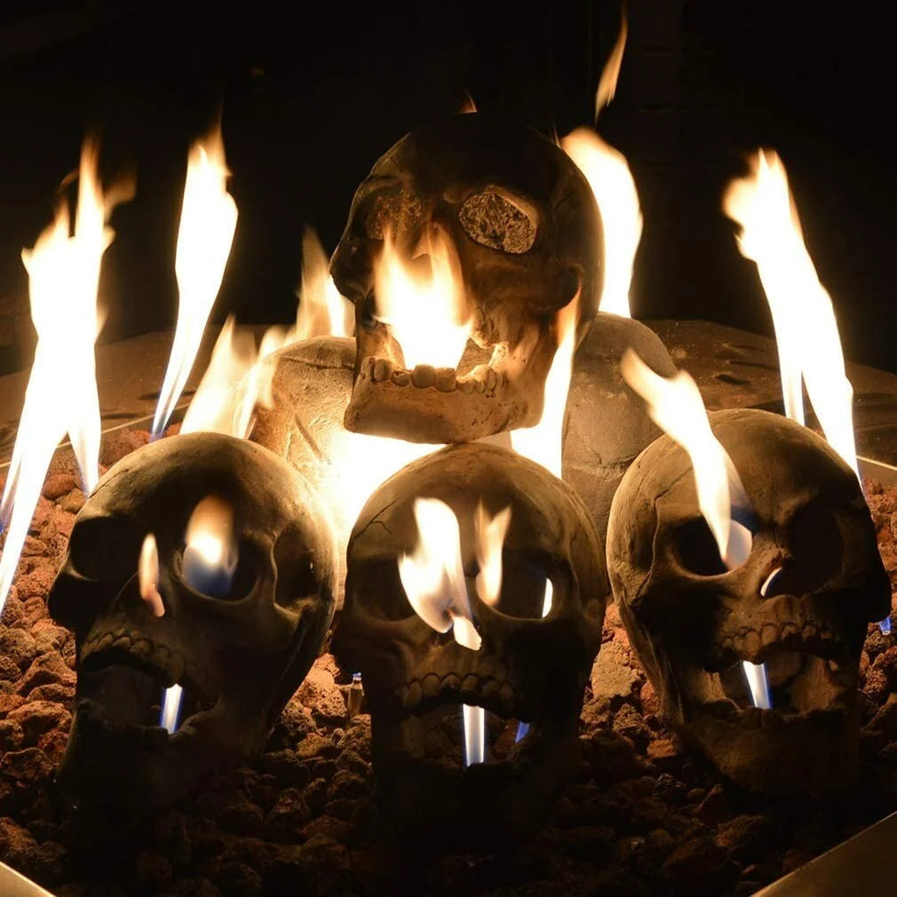 🔥Halloween Cool Human Skull Fire Pit💀