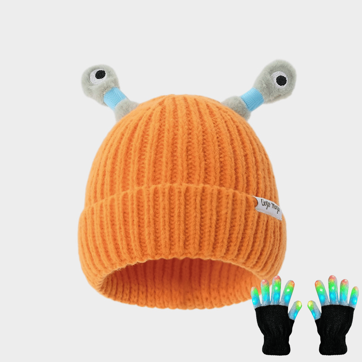 🔥Winter Parent-Child Cute Glowing Little Monster Knit Hat/Cute glowing little monster knitted hat