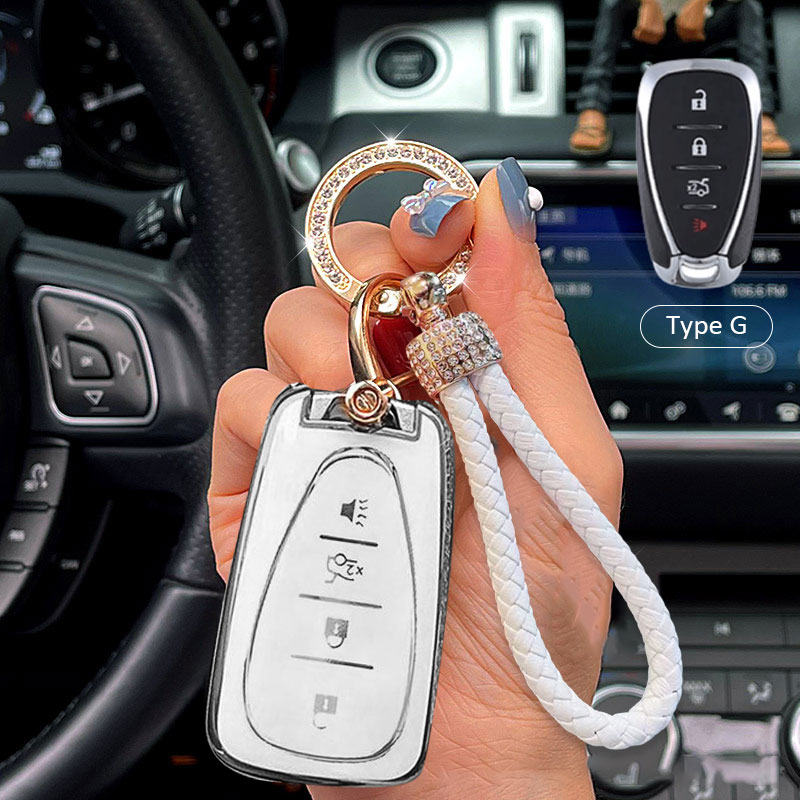 Chevrolet Car Key Case Rhinestones Keychain