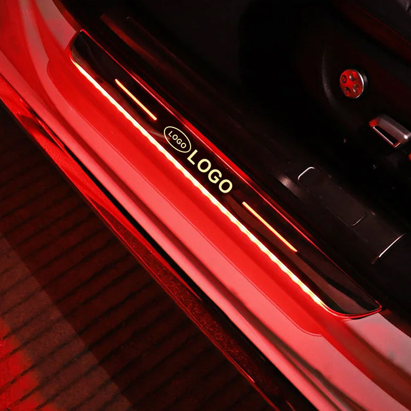 Customized illuminated car door sill strips