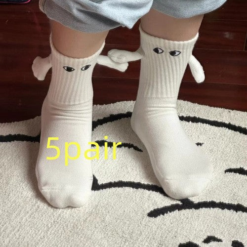 Magnetic Suction Hand Couple Socks Cartoon Cute Breathable Comfortable Socks Women Holding Hands Socks