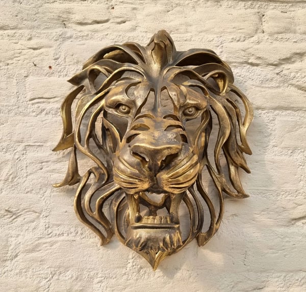 🦁Rare Find - Large Lion Head Wall Mounted Art Sculpture🎁