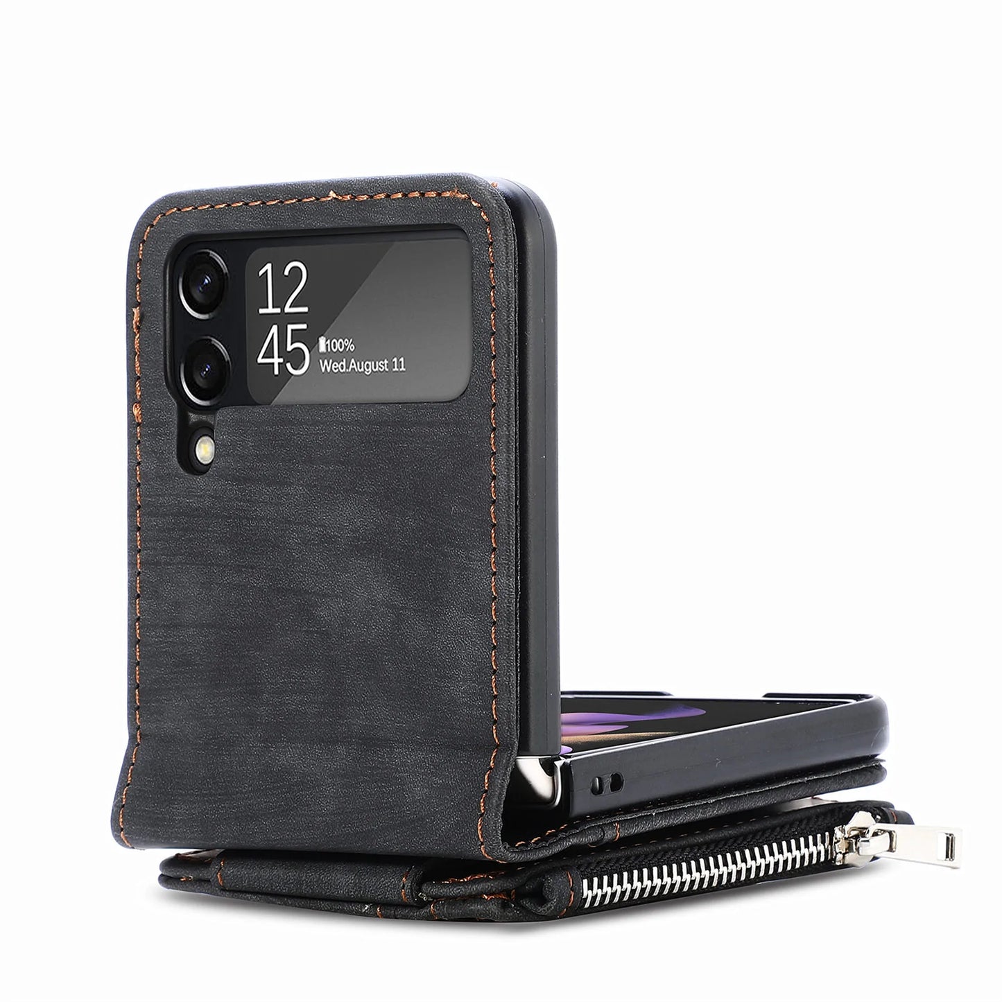 Suitable For Samsung z flip3/4 Wallet Phone Case With Card Holder