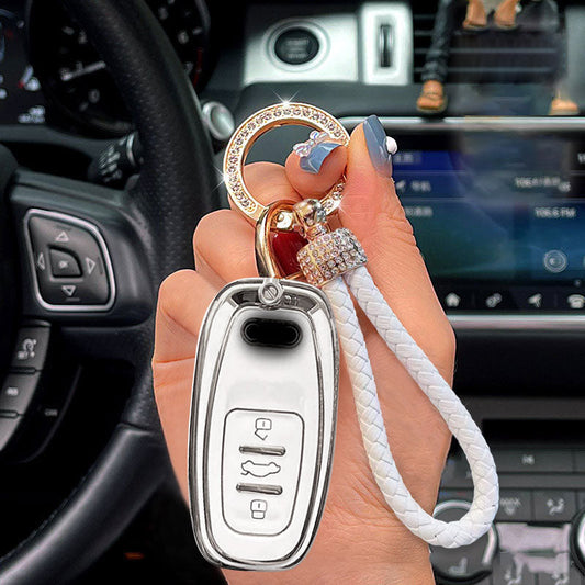 Audi Car Key Case Rhinestones Keychain