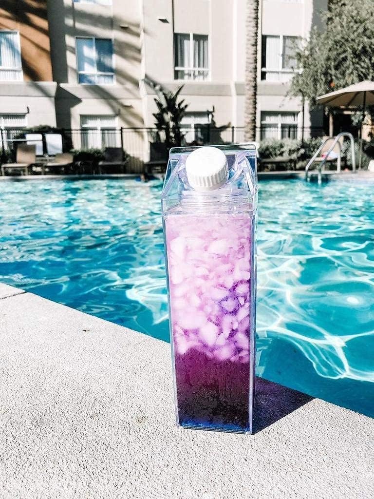 Clear Milk Carton Water Bottle✨