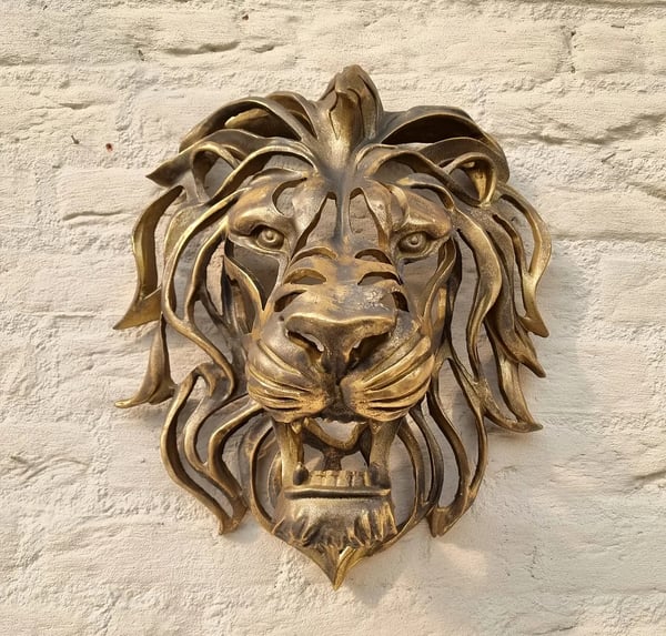 🦁Rare Find - Large Lion Head Wall Mounted Art Sculpture🎁