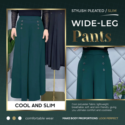 LAST DAY 50% OFF - [Cool and Slim] Stylish Pleated Wide-leg Pants