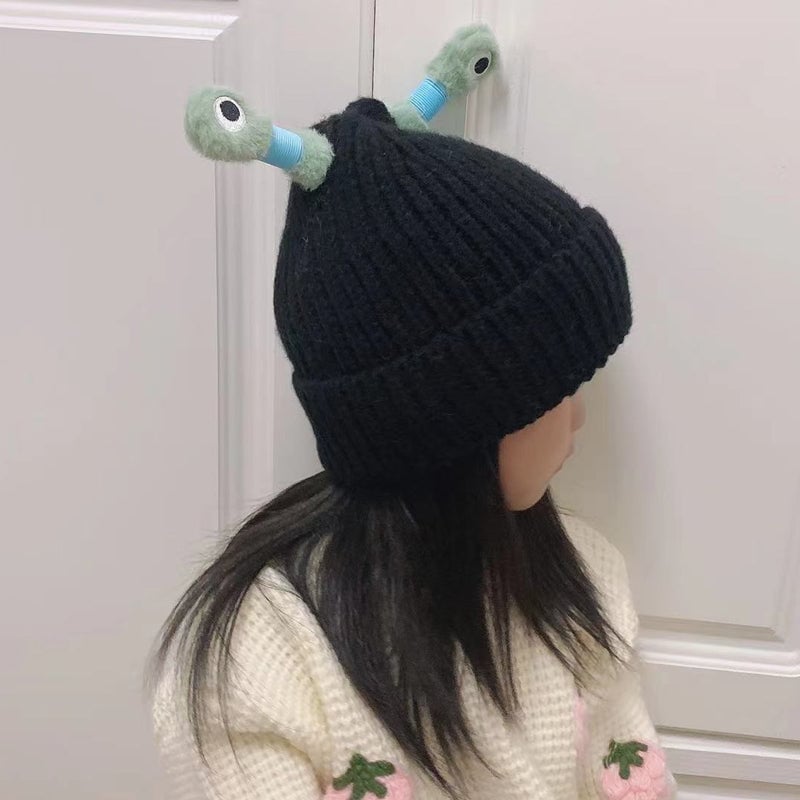 🔥Winter Parent-Child Cute Glowing Little Monster Knit Hat/Cute glowing little monster knitted hat