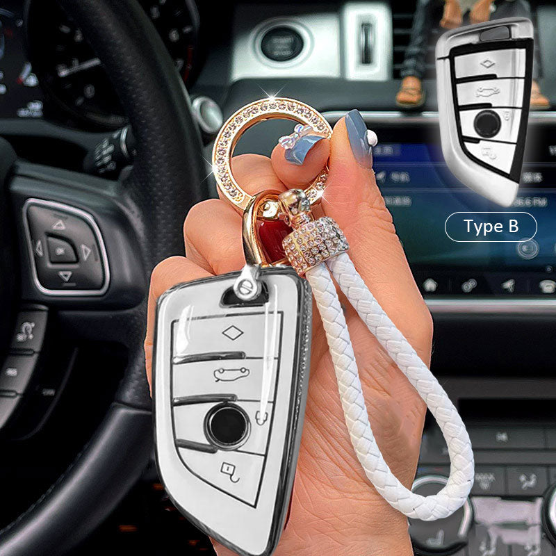 BMW Car Key Case Rhinestones Keychain