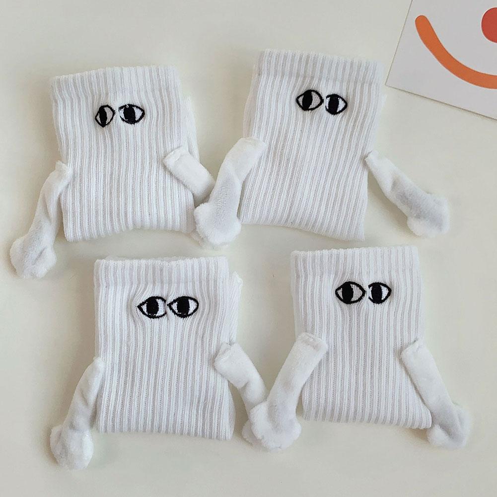 Magnetic Suction Hand Couple Socks Cartoon Cute Breathable Comfortable Socks Women Holding Hands Socks