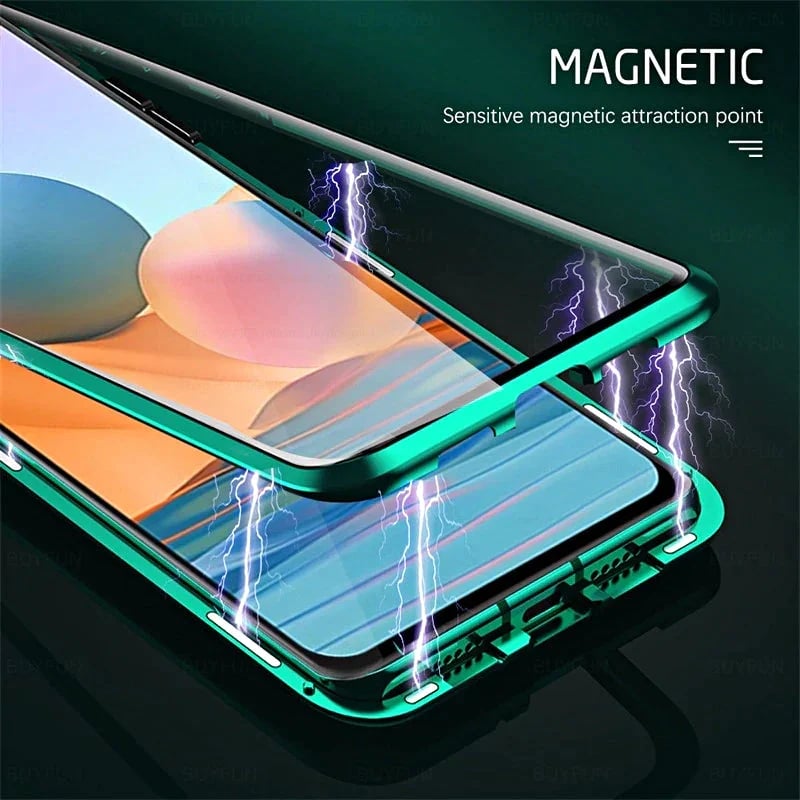 Magnetic Tempered Glass Double-sided Phone Case