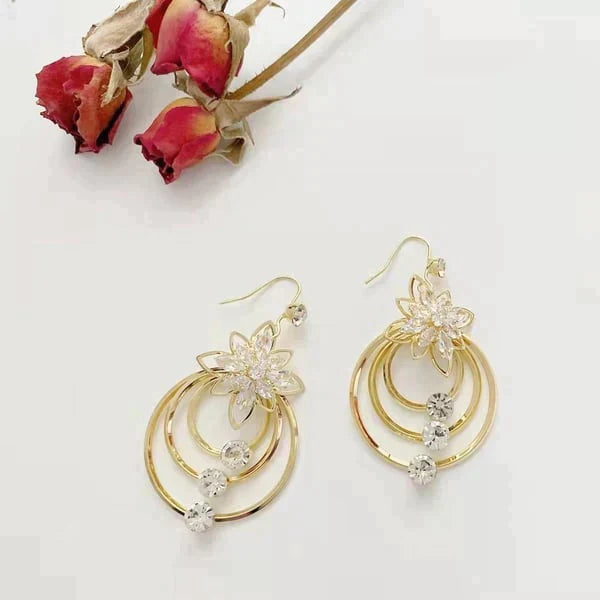 Trendy Rhinestone Long Tassel Earrings