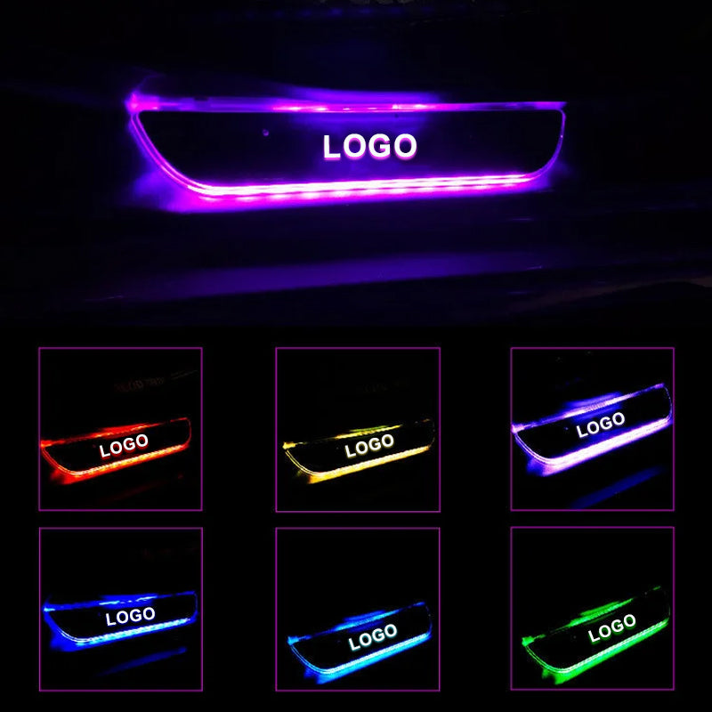 Customized illuminated car door sill strips