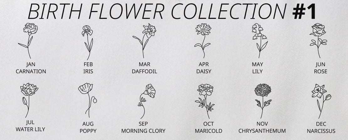 Personalized Name Necklace with Birth Flower