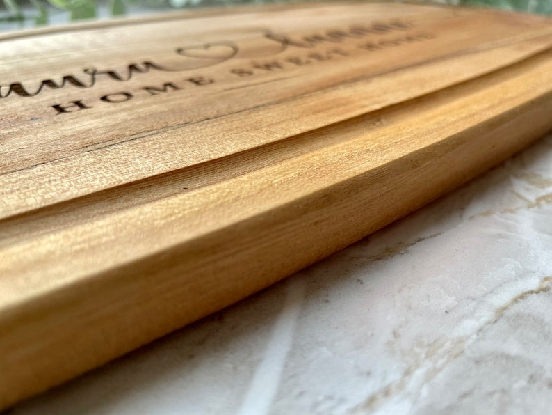 Personalised Engraved Acacia Rustic Wood Serving Board, Cheese Board, Chopping Board Wedding New Home Wooden Anniversary Gift ANY WORDING