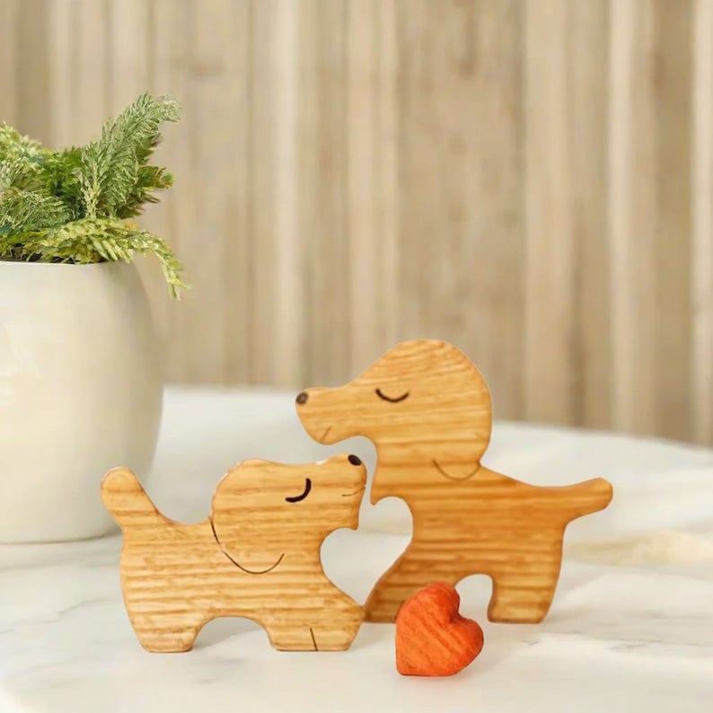Wooden Dog Family Puzzle, Wooden Name Puzzle, Dog Mom, Animal Family Gift, Animal Figures, Dog Toys, Anniversary Gift