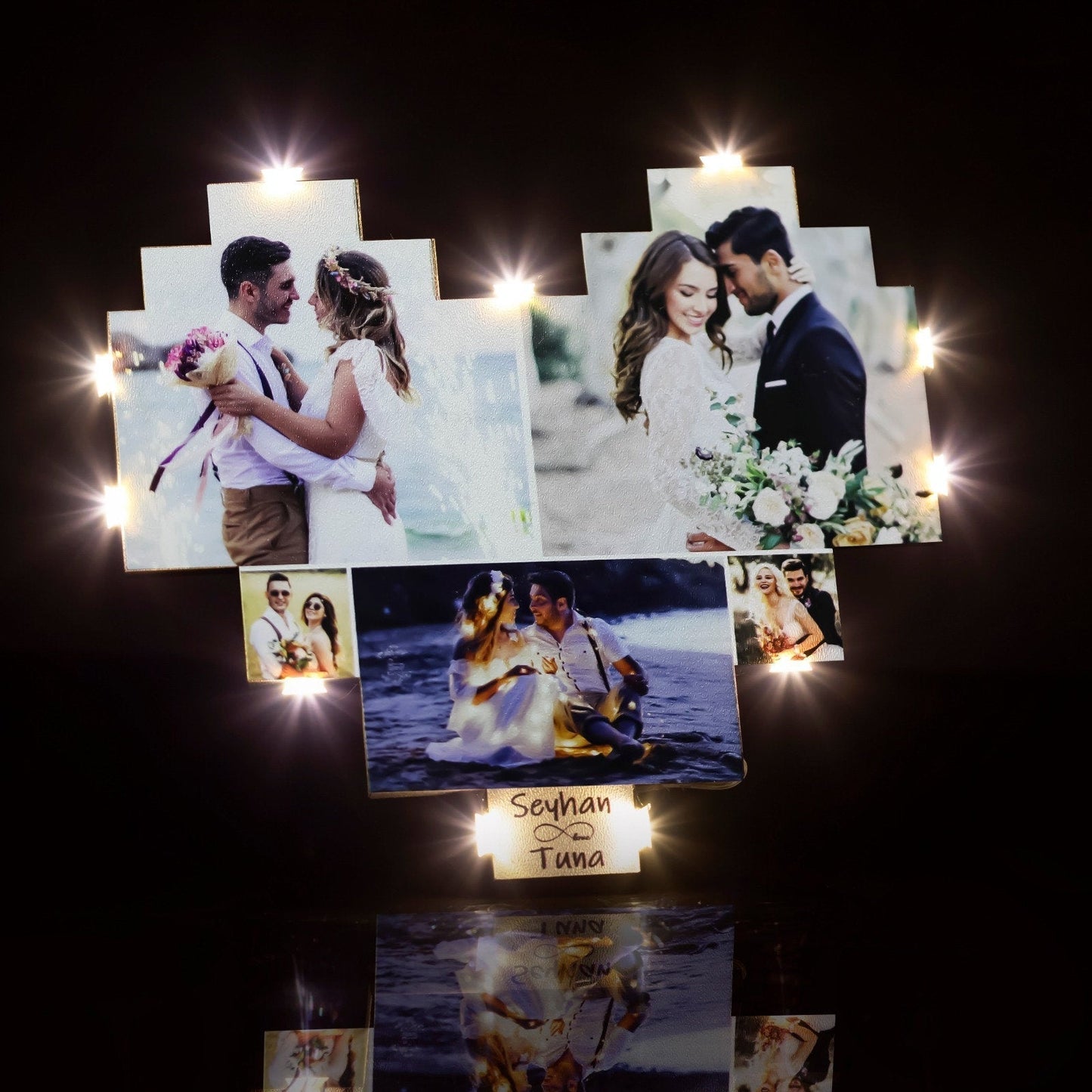 Custom Heart Shape Photo Collage Lamp💞