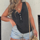 2023 New Women's Washed Button Tank