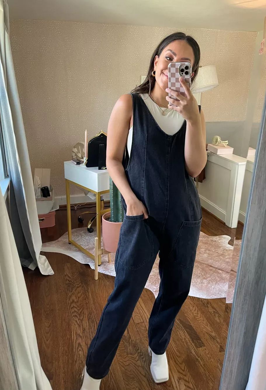 High Roller Denim Jumpsuit With Pockets