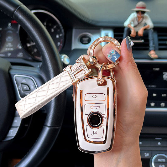 BMW Car Key Case Rhinestones Keychain