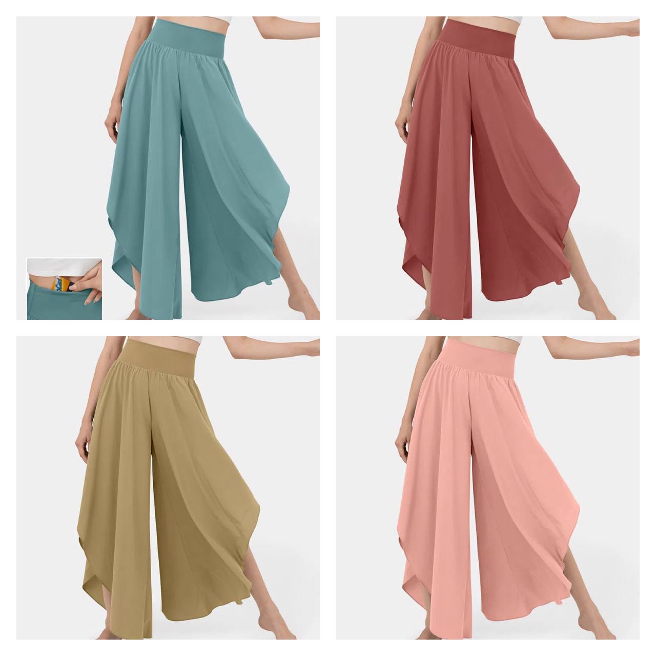 High Waist Ruffled Wide Leg Quick Dry Dance Pants