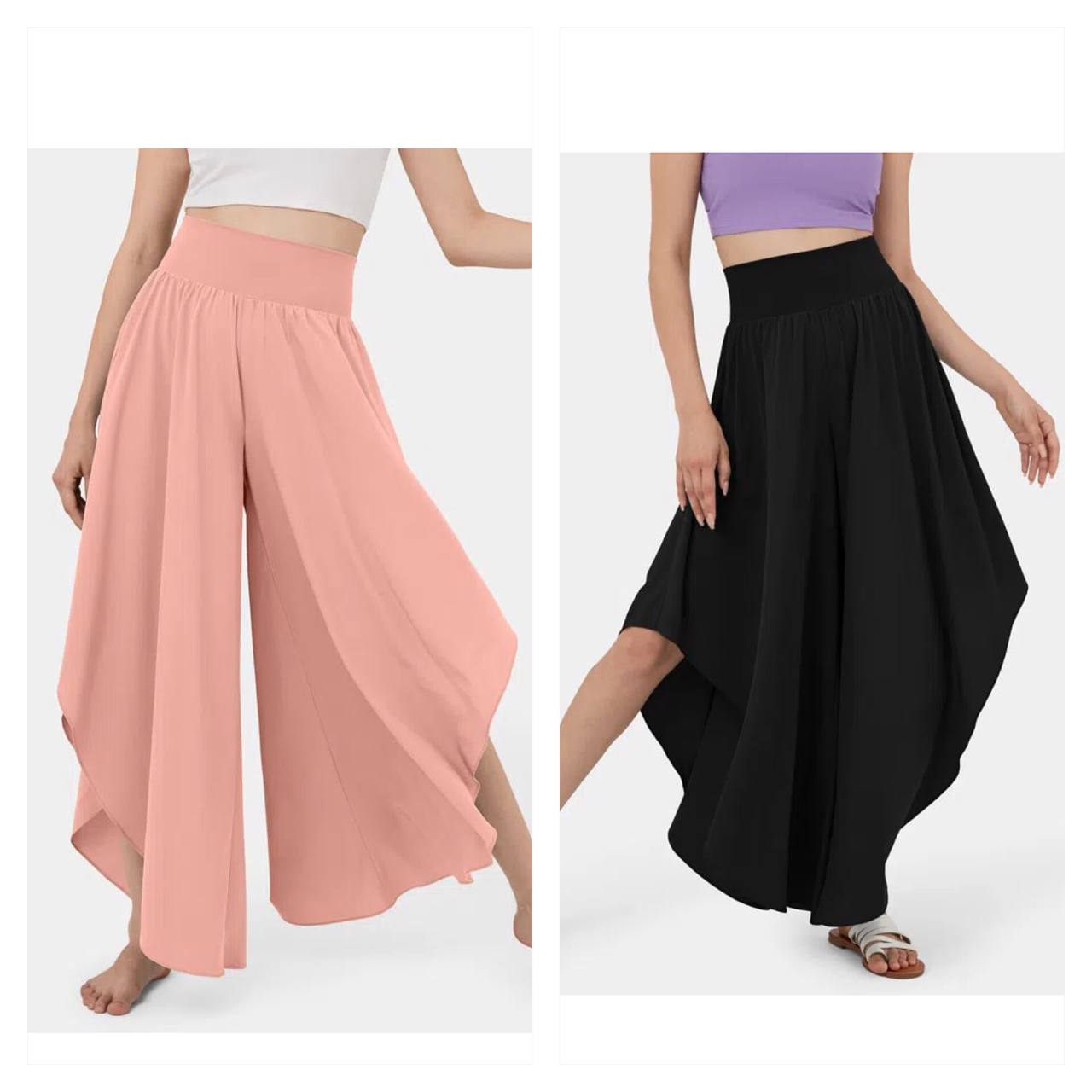 High Waist Ruffled Wide Leg Quick Dry Dance Pants
