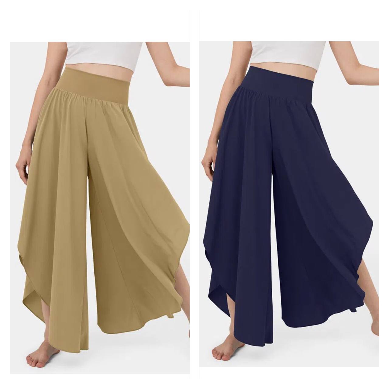 High Waist Ruffled Wide Leg Quick Dry Dance Pants