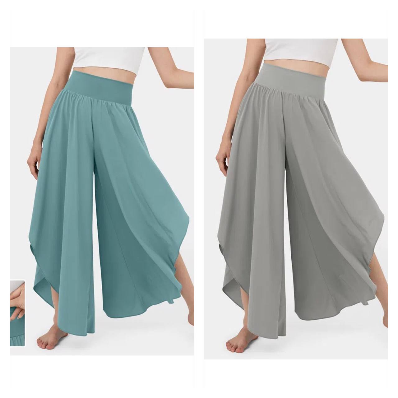 High Waist Ruffled Wide Leg Quick Dry Dance Pants