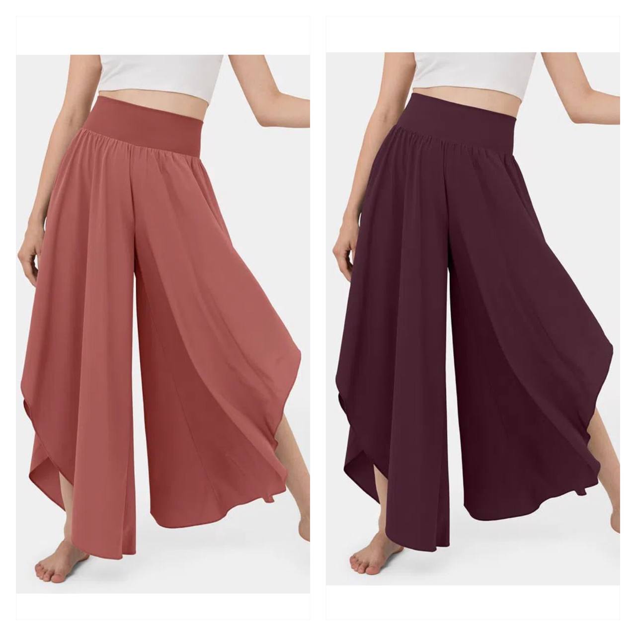 High Waist Ruffled Wide Leg Quick Dry Dance Pants
