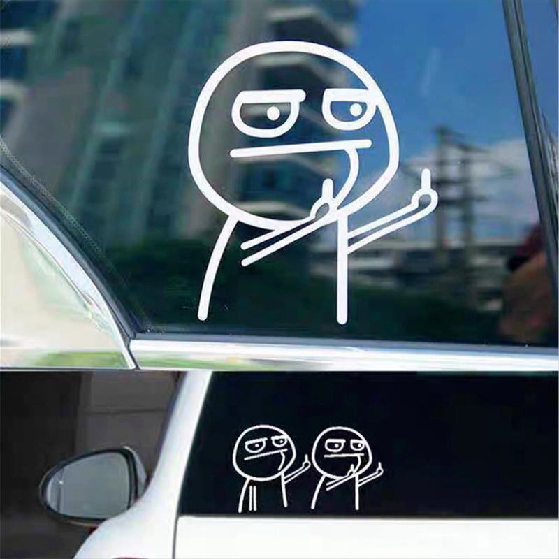 Middle Finger Funny Car Sticker