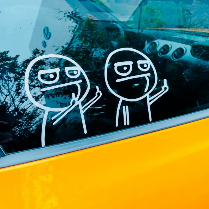 Middle Finger Funny Car Sticker