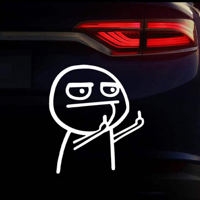 Middle Finger Funny Car Sticker