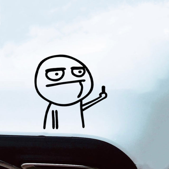 Middle Finger Funny Car Sticker