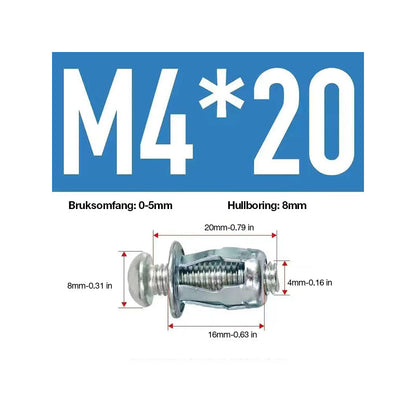 Ekspansjonsskrue Kronbladmutter/expansion screw petal nut