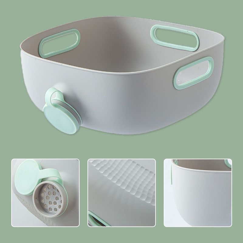 Kurv for vasking og drenering av grønnsaker med sidelokk/Basket for washing and draining vegetables with side lid