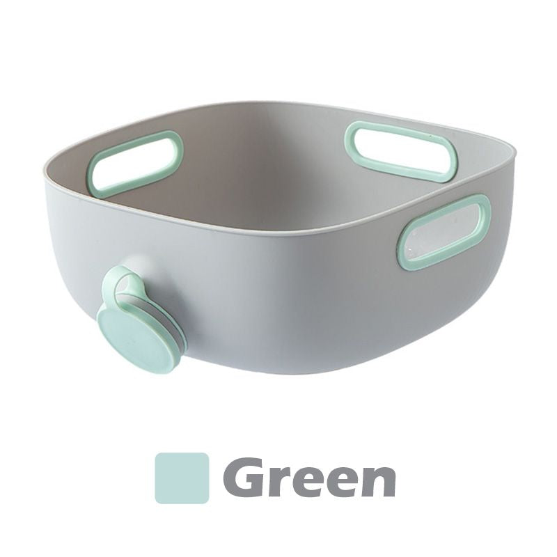 Kurv for vasking og drenering av grønnsaker med sidelokk/Basket for washing and draining vegetables with side lid