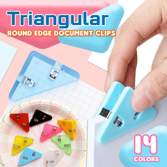 Triangular Round Edge Document Clips